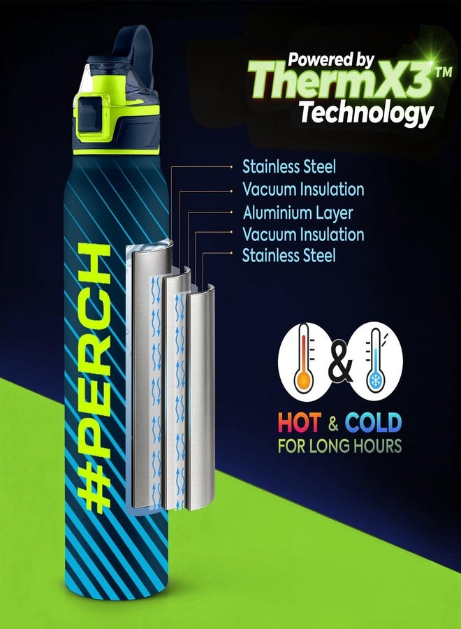 Perch Apex Hot and Cold Stainless Steel Water Bottle 740ml | Triple-Layer Vacuum Insulated 3D Printed Bottle | ISI Certified, Leakproof & BPA-Free | Gift for Men & Women | Infinite - Image 2